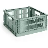 HAY Colour Crate säilytyslaatikko medium square, sage green