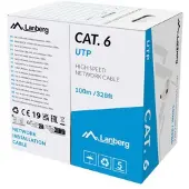 Lanberg LCU6-11CU-0100-S, 100 m, Cat6, U/UTP (UTP), Harmaa