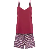 LASCANA Pyjamashortsit vaaleabeige / laivastonsininen / marjat