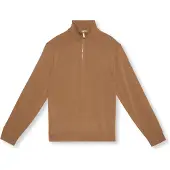 Calvin Klein Ls 100% Merino Qz 14Gg - Brown - L