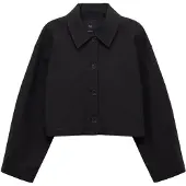 Mango Cropped Jacket With Pockets - Black - S