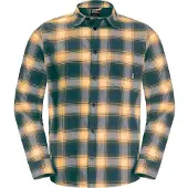Jack Wolfskin Men's Wanderweg Shirt Teal Pitkähihaiset kauluspaidat S