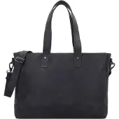 Plevier Retro Hopper Shopperit Nahka 41 cm Kannettavan tietokoneen taskun syvyys Musta