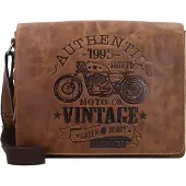 Green Burry Cafe-Racer Lähettilaukku Nahka 33 cm Ruskea
