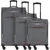 American Tourister Street Roll 4-pyöräinen Matkalaukkusetti 3-osainen Laajennettava Harmaa