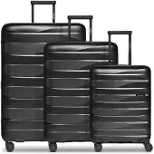 Bergpfeil Travel 4-pyöräinen Matkalaukkusetti 3-osainen Laajennettava Musta
