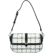 Karl Lagerfeld Autograph Crossbody-laukku Nahka 26 cm Valkoinen