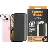 Ginza.se Apple iPhone 15 3-in-1 Privacy bundle, läpinäkyvä