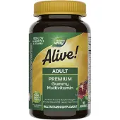Nature'S Way , Alive! Aikuisten Premium Gummies Multivitamiini, Granaattiomena ja kirsikka, 90 Gummies