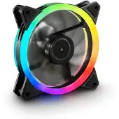 Sharkoon SHARK Blades RGB 120 mm fan with digitally addressable 5V LED backlight, 20 RGB LEDs, 1200 rpm, 18.2 dBA, Fluid Dynamic Bearing (4044951026876)