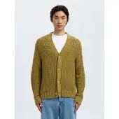 Selected Slhdereck Ls Knit Struc Relaxed Cardigan - Khaki green - L