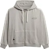 Superdry for woman. W2012425A Athletic Essentials Relaxed Zip Sweatshirt grey (M), Casual, Cotton