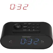 Denver CRP-717B FM-kelloradio, 180 asteen projektio, kaksoisherätys ja 0,9 tuuman LED-näyttö, musta