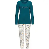 Vivance Pyjama 'Dreams' petrooli / violetinsininen / vaaleanoranssi / villanvalkoinen