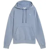 Puma Ess Elevated Relaxed Wash Hoodie Fl - Blue - S