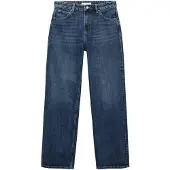 Mango Miami Medium-Rise Straight-Fit Jeans - Blue - 34