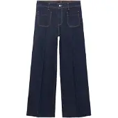 Mango Wide Leg Jeans With Pockets - Navy - 34