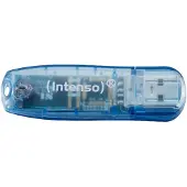 Intenso Rainbow Line, 4 GB, USB A-tyyppi, 2.0, 28 MB/s, Suojus, Sininen (3502450)