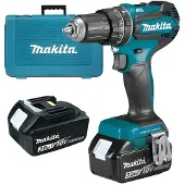 Makita DHP485RFE, Pistoolikahvallinen porakone, avaimeton, sininen, 1,3 cm, 1900 rpm, 3,8 cm, 3,8 cm