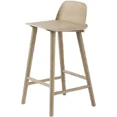 Muuto Nerd baarituoli 65 cm - metallisen jalkatuen kanssa - Oak
