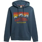 Superdry for man. M2014296A Mountain Relaxed sweatshirt blue (XXL), Casual, Cotton, Long sleeve