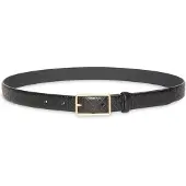 Calvin Klein Vyö 'Emblem Print Rectangular Buckle' musta