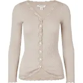 Rosemunde Rwbabette Silk Ls V-Neck Lace Cardi - Cream - S