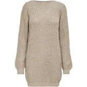 JDY Jdywhitney Megan L/S Boat Dress Knt Noos - Beige - S
