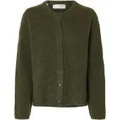 Selected Slflulu New Ls Knit Cardigan Noos - Khaki green - XL
