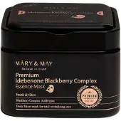 MARY & MAY Premium Idebenone Blackberry Complex Essence Mask kosteuttava kangasnaamio kiinteyttävä vaikutus iso pakkaus 20 kpl
