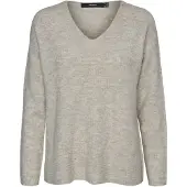 Vero Moda Vmcrewlefile Ls V-Neck Blouse Noos - Grey - XL