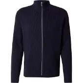 Lindbergh Knitted Zip Cardigan - Navy - S