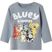 Name It Mini Nmmalex Bluey Ls Nreg Top Noos Sky - Grey - 92