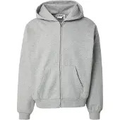 Weekday Loose Fit Zip Hoodie - Grey - M