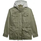 Superdry for woman. W5011918A Green Hooded Military Parka (XS), Casual, Cotton