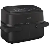 Philips Öljyttömä paistokone - - NA150/00 - Airfryer Sarja 1000 - Joustava kori 7.L - Irrotettava jakaja - 2400W - Musta