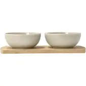 Villa Collection Shoku bambutarjotin kahdella kulholla 28,5x13 cm, soft beige