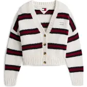 Tommy Hilfiger Tjw Badge Stripe Fluff Cardi Ext - White - XL