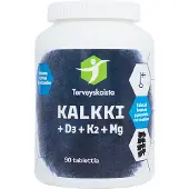Terveyskaista Kalkki+D3+K2+MG 90 tabl. ravintolisä
