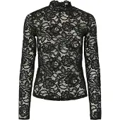 Y.A.S Yaslacey Ls Lace Top S. Noos - Black - S