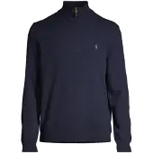 Ralph Lauren Wool Quarter-Zip Sweater - Navy - XS