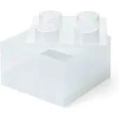 LEGO Palikanmuotoinen läpikuultava'säilytyslaatikko - valkoinen 5009341