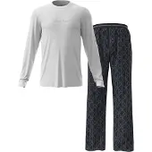 Calvin Klein Ls Tee Pant Set - White - L