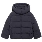 Mango Hood Puffer Coat - Black - 116