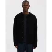 Selected Slhloyd Ls Knit Boucle Polo Cardigan - Black - L