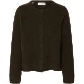 Selected Slwlulu New Ls Knit Cardigan Noos - Brown - XL