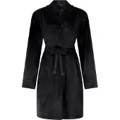 Hunkemoller Robe Short Velours Quilt - Black - XS/S