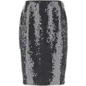 ROTATE Net Sequin Midi Skirt - Grey - 36