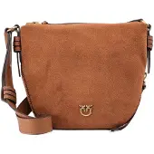 Pinko Zip Around Crossbody-laukku Nahka 28 cm Ruskea