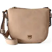 Pinko Zip Around Crossbody-laukku Nahka 28 cm Beige
